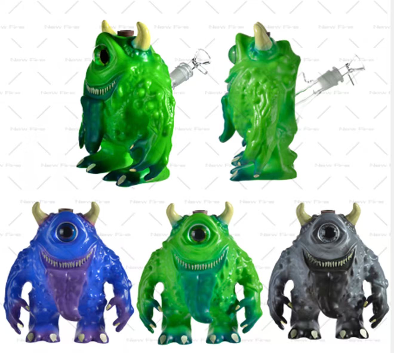 10" Resin One Eyed Monster Water Pipe w/Dry Bowl