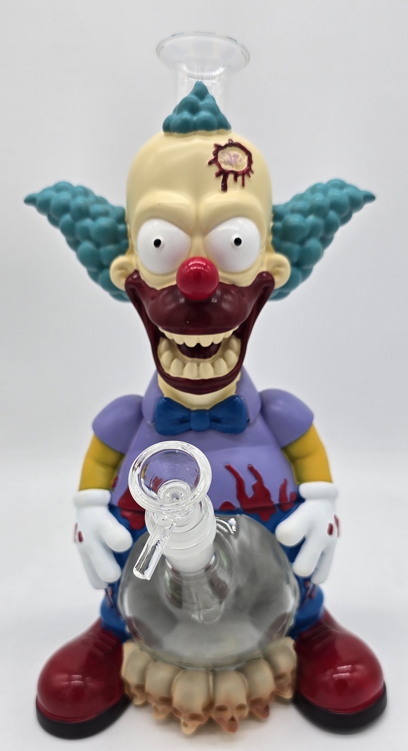 11" Resin Scary Clown Water Pipe w/Dry Bowl