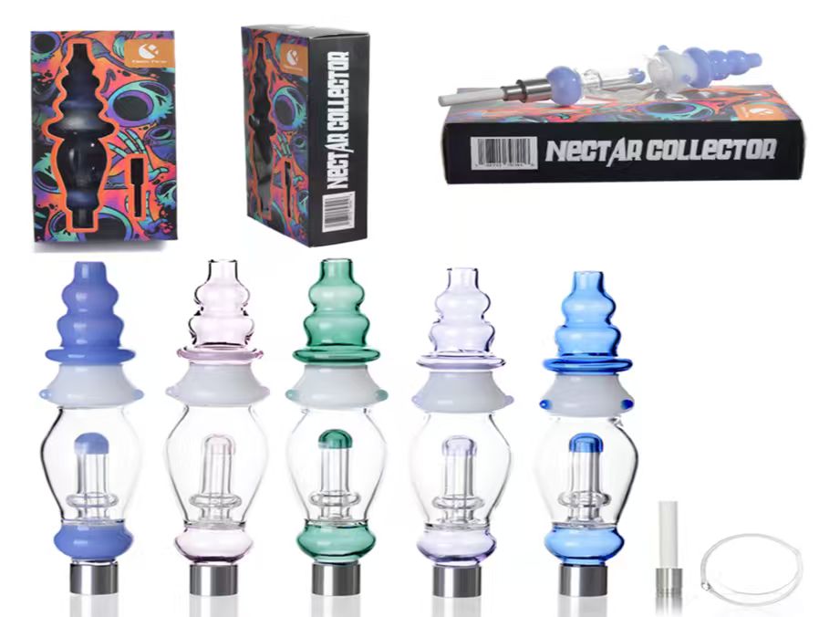 8" Colored Tip Nectar Collector Set w/Ceramic Tip & Dish 1ct
