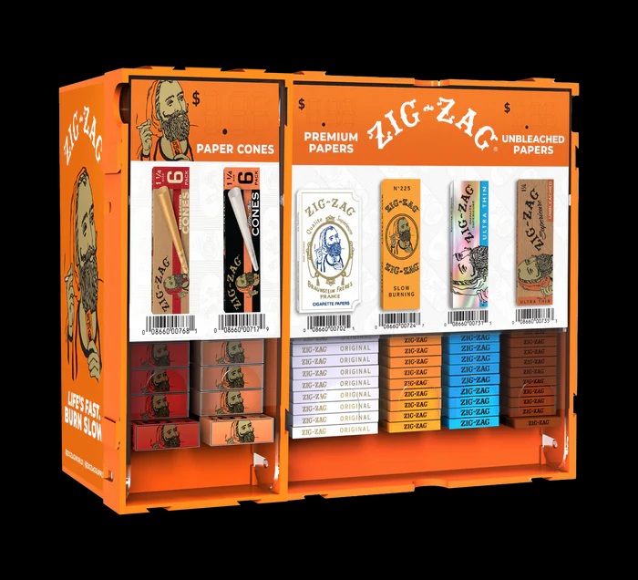 Zig Zag Papers & Cones 6 SKU Display Case 144-Count Display