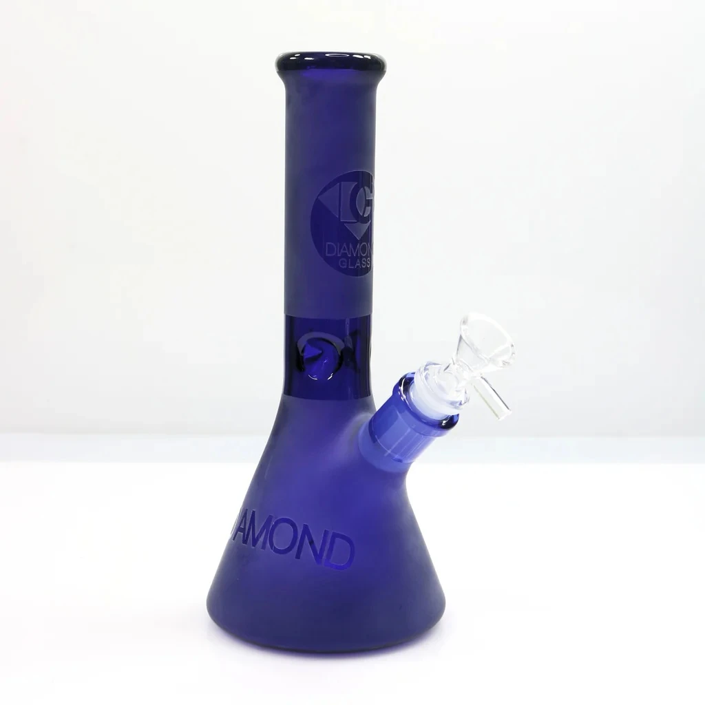 Diamond Glass 10" Sandblasted Beaker Water Pipe w/Dry Bowl