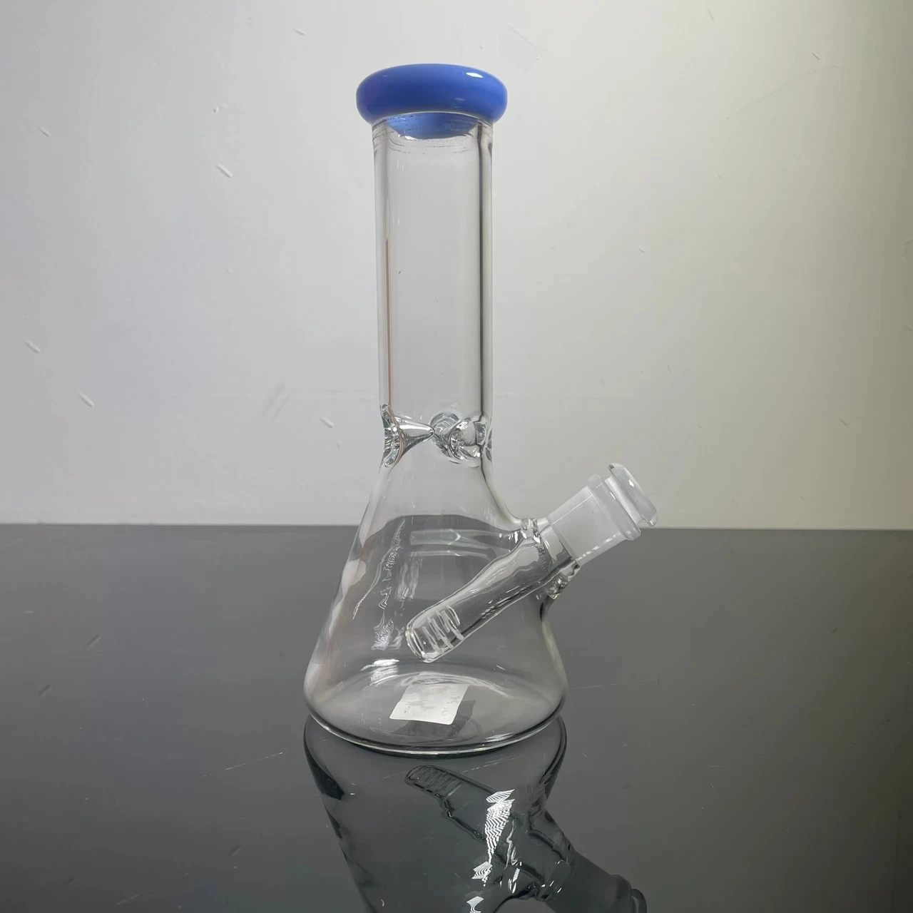 8.5" Color Rim Beaker Base Water Pipe Rig w/Dry Bowl (Milk Blue)