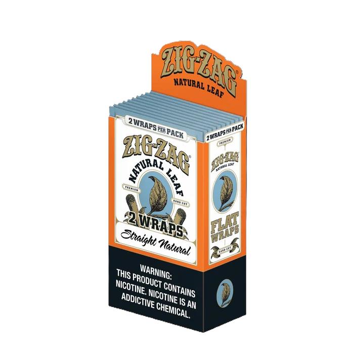 Zig Zag Natural Leaf Flatwraps - Straight Natural 2/10ct Display