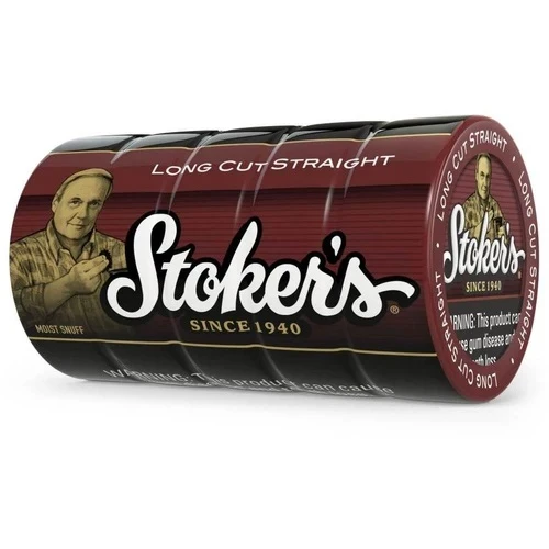 Stoker's Straight Long Cut Moist Snuff Can 5ct