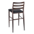 Modern Espresso Wood Bar Stool with Padded Black Seat