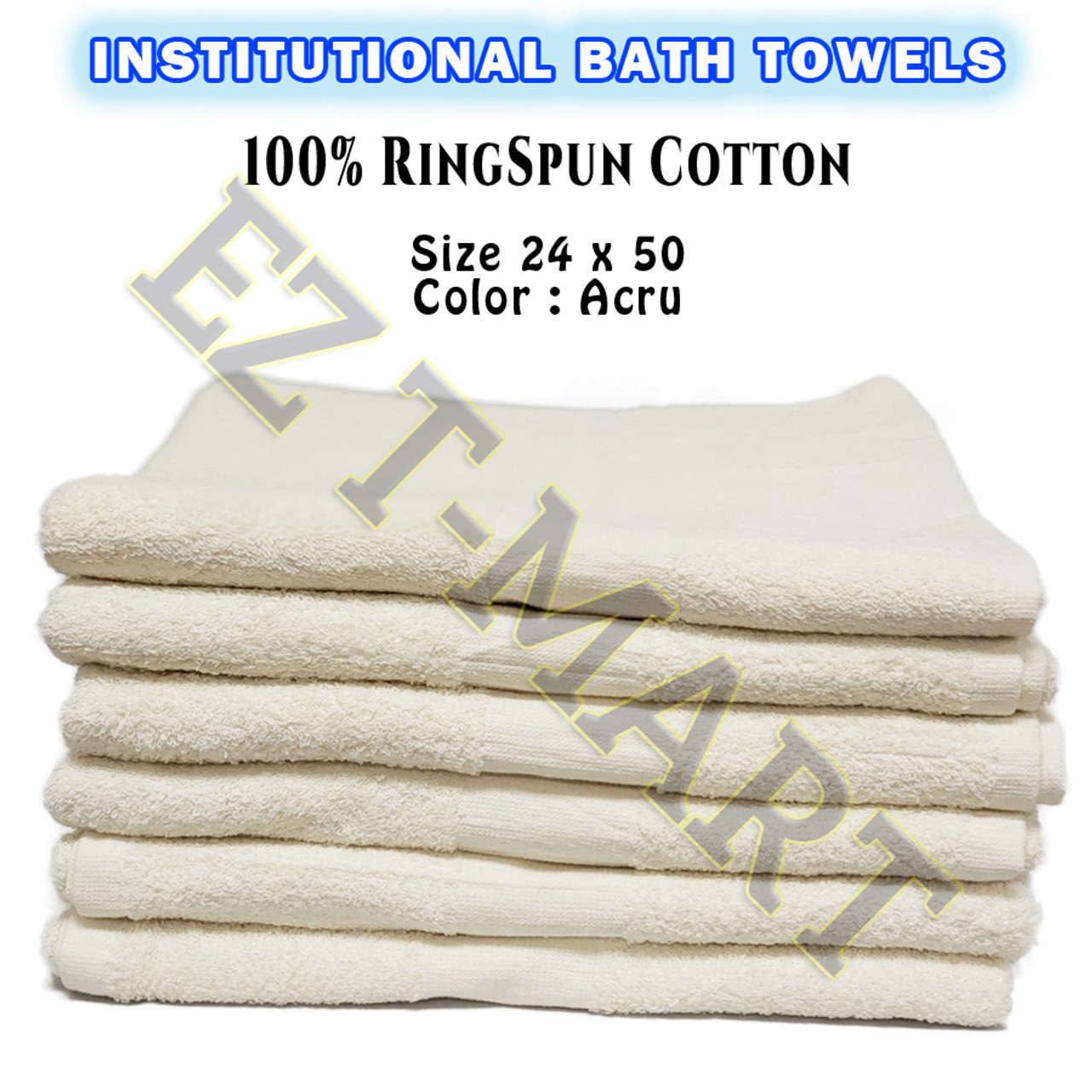 Bath Towels Cotton Medium Size 22x44, White