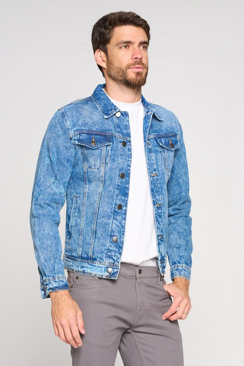 Navy Embroidered Men's Denim Jacket - 2023 Autumn – Jeans4you.shop