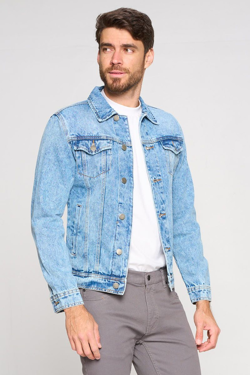 Brooklyn Industries Men's Smith Denim Jacket in Mid Shaded Denim