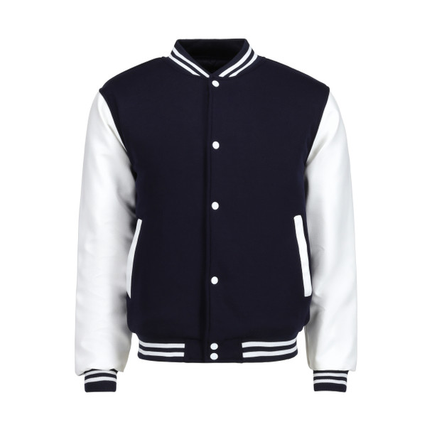 Men's 60/40 Heavyweight Letterman Jacket with PU Leather Sleeves 