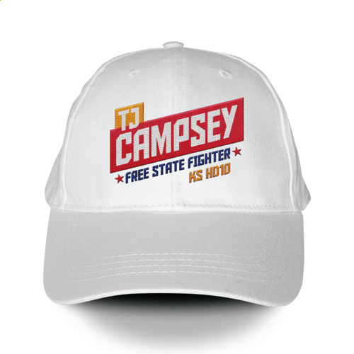 TJ Campsey (Embroidered White Baseball Cap)