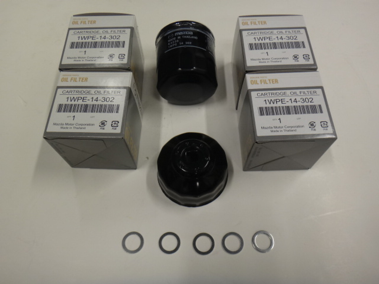 Genuine 2014 2015 2016 2017 2018 Mazda 3 OEM Factory Oil Filter Pack of 5 with Oil Filter Tool