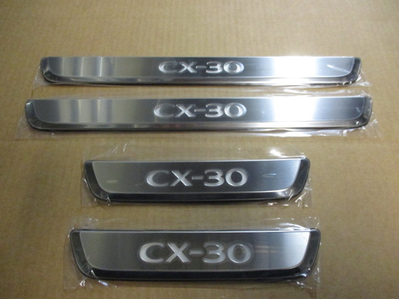 2020 2021 2022 2023 Mazda CX-30 Illuminated Door Sill Trim Plates. Set of 4