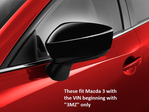 Genuine Mazda 3 Black Mirror Cap Kit  (for VIN beginning with 3MZ) BJS7691N11N7