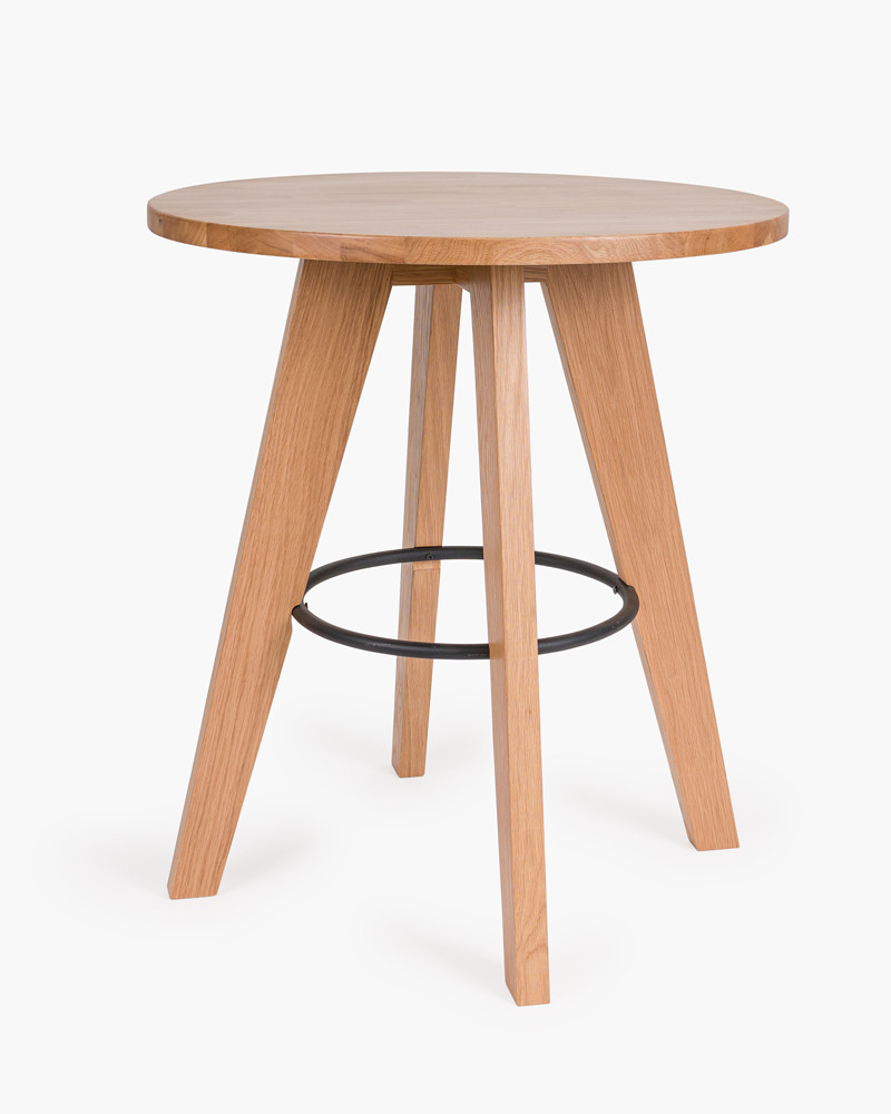 Stockholm Oak Bar Leaner - 80Cm Dia 90H, Natural