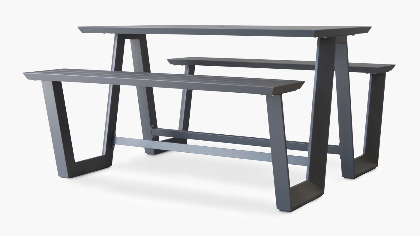 Tahoe Outdoor Bar Leaner - 160X83 90H, Charcoal