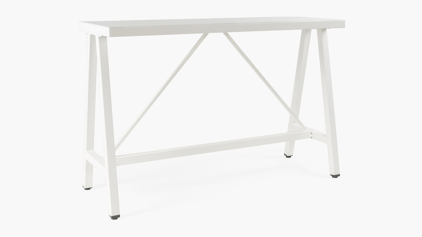 Kingston Outdoor Bar Leaner - 160X60Cm 105 H, White