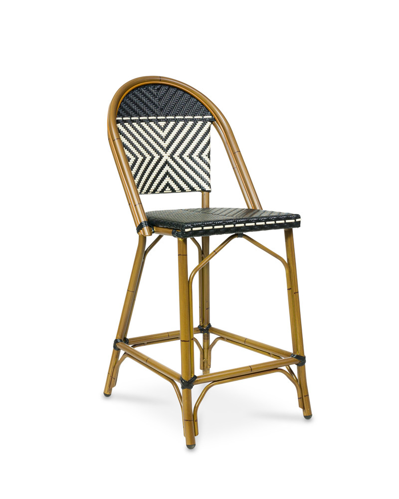 Chloe Barstool -  Ivory/Black, 76Cm
