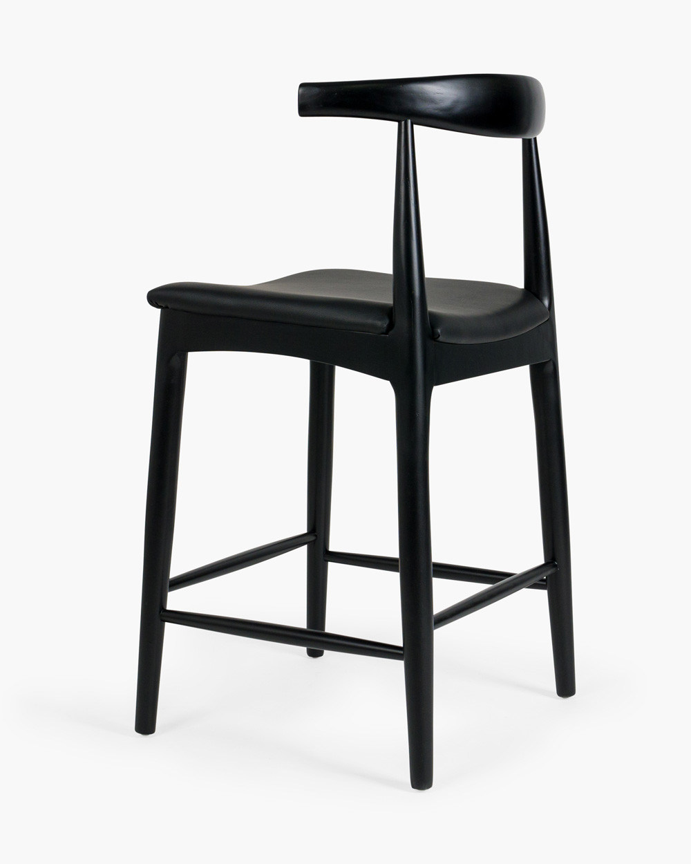 Hans Wegner Replica Elbow Barstool - Black, 65Cm