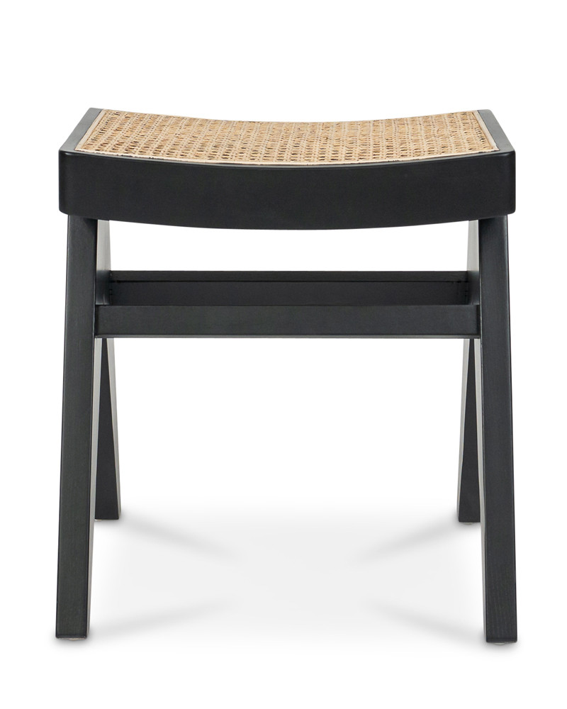 Harriet Barstool - Black With Cane Seat, 45Cm