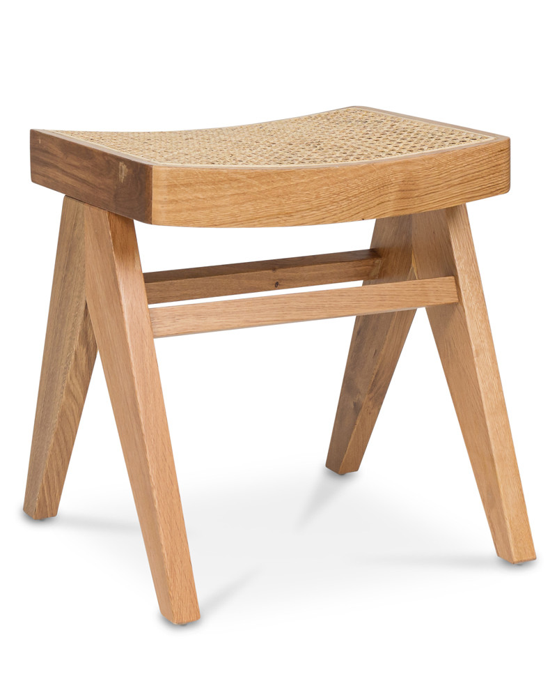 Harriet Barstool - Natural With Cane Seat, 45Cm