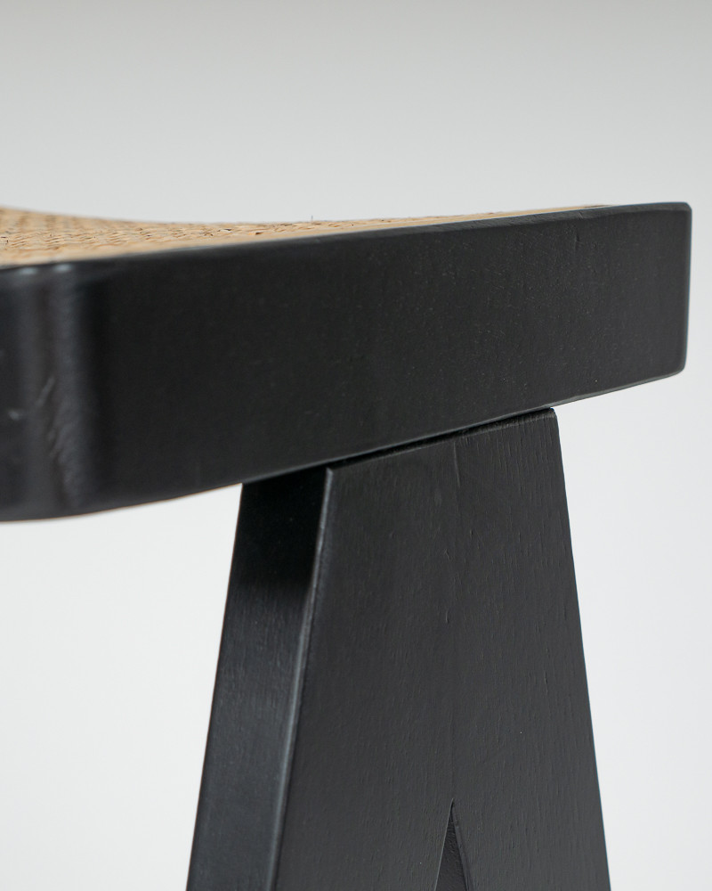 Harriet Barstool - Black With Cane Seat, 65Cm