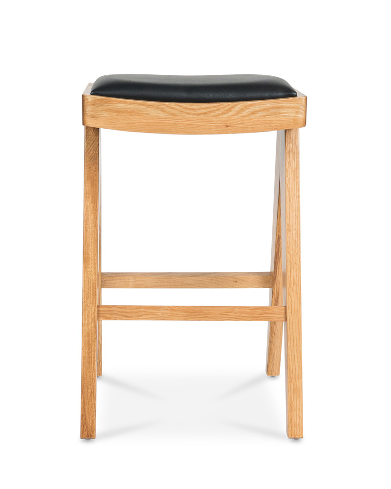 Harriet Barstool - Natural With Black Seat, 65Cm