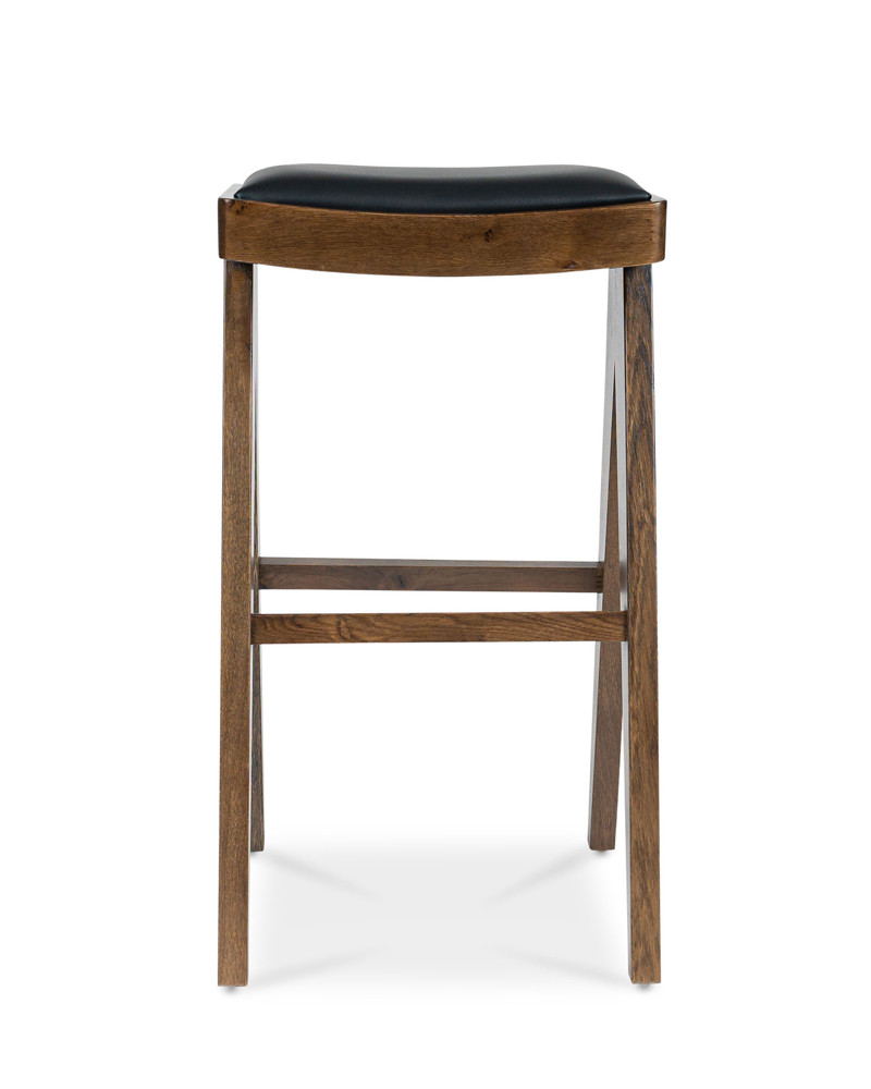 Harriet Barstool - Walnut With Black Seat, 75Cm