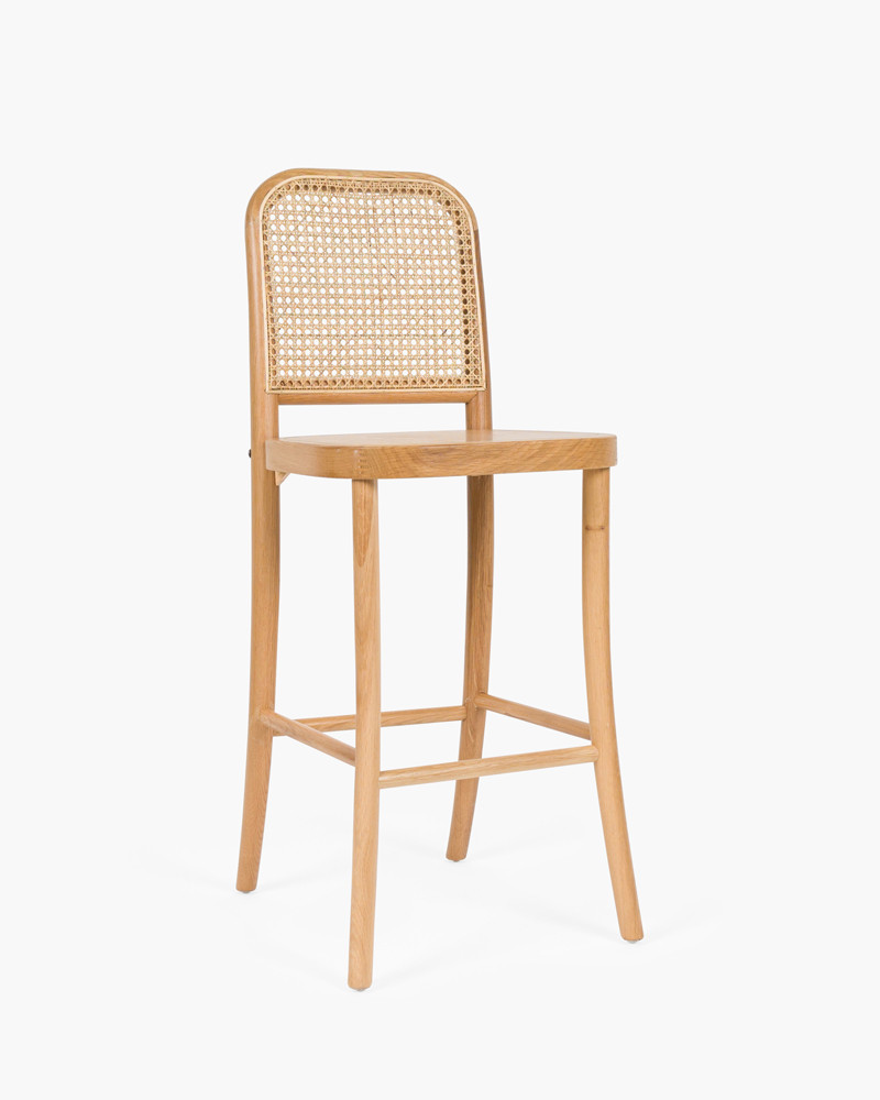 Selma Barstool - Natural With Wood Seat, 65Cm