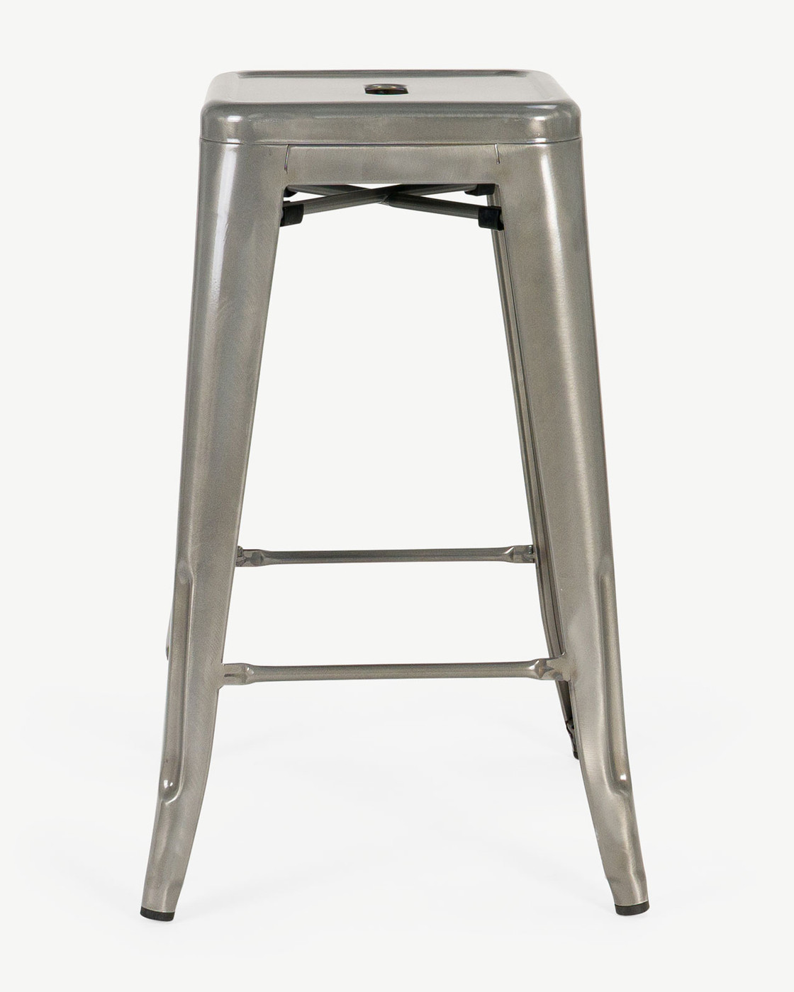 Tolix Replica Bar Stool - Raw Metal Varnish, 65Cm