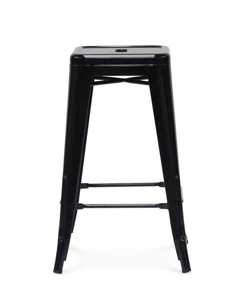 Tolix Replica Bar Stool - Black, 75Cm