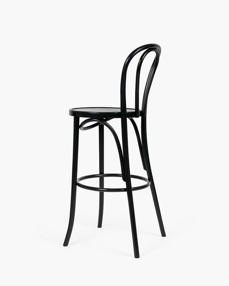 Twist Bentwood Bar Stool - Black, 75Cm