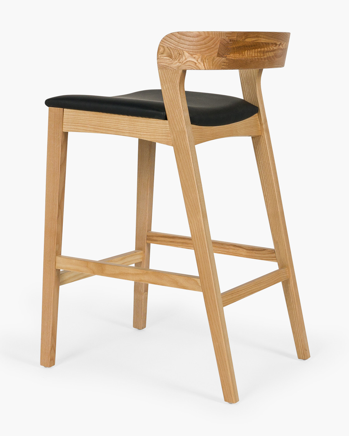 Grace Bar Stool - Natural, Black Seat, 65cm