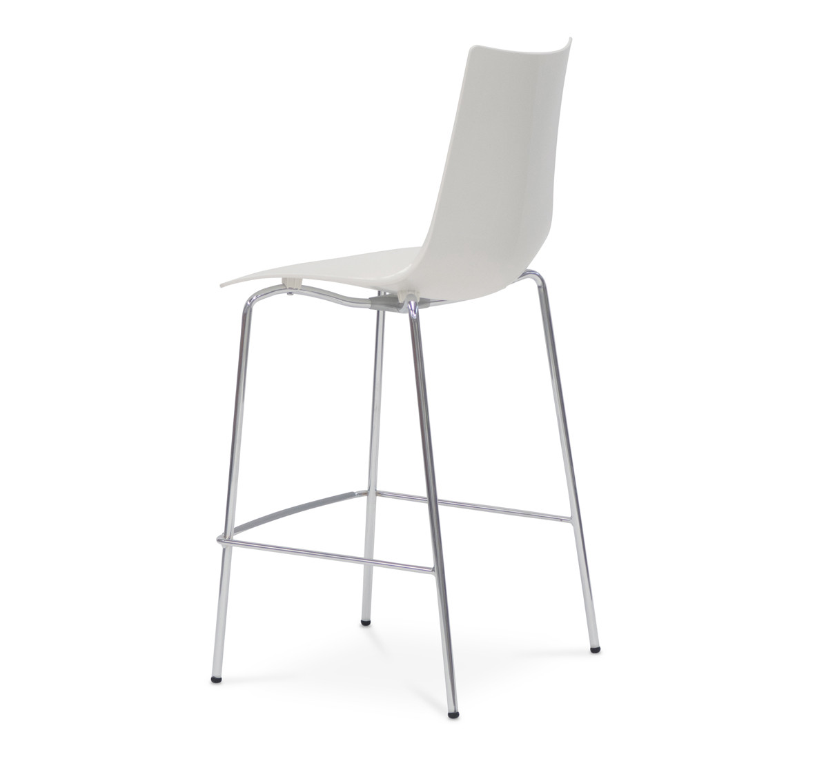 Zebra Bar Stool - White/Anthracite Chrome Leg, 65Cm