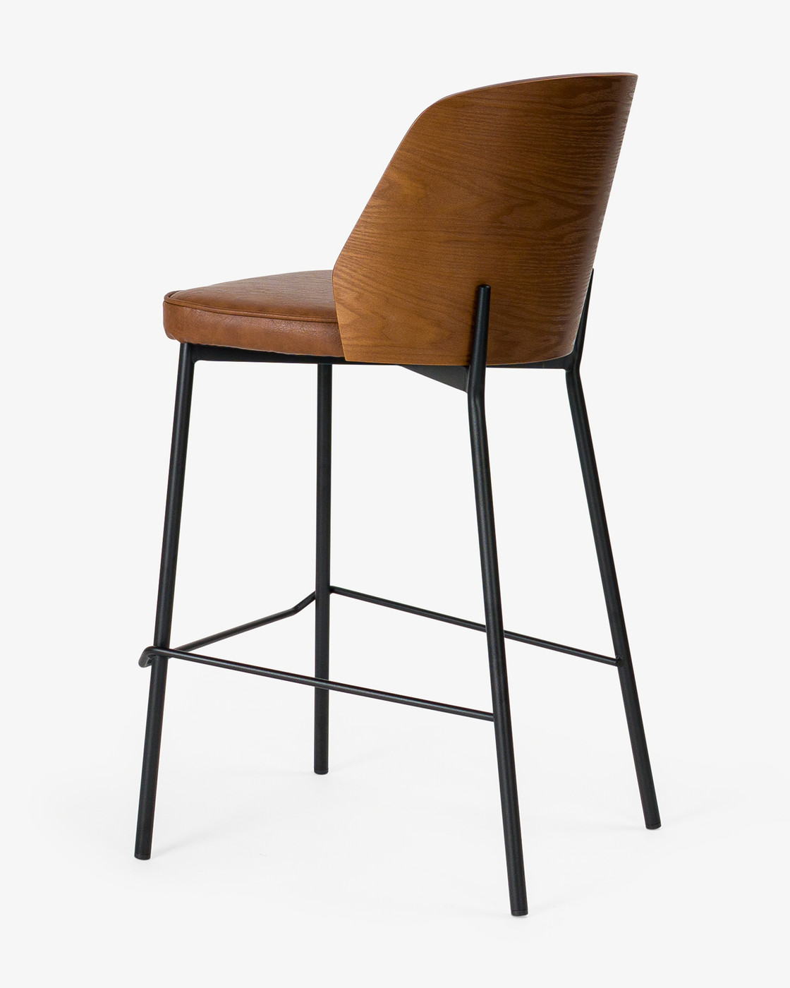 Clive Bar Stool - Dark Wood Back - Chestnut, 65Cm