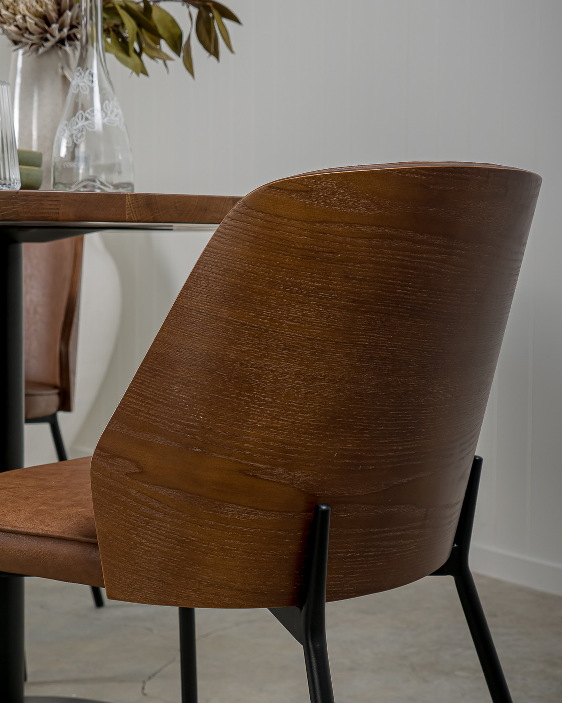Clive Bar Stool - Dark Wood Back - Chestnut, 65Cm