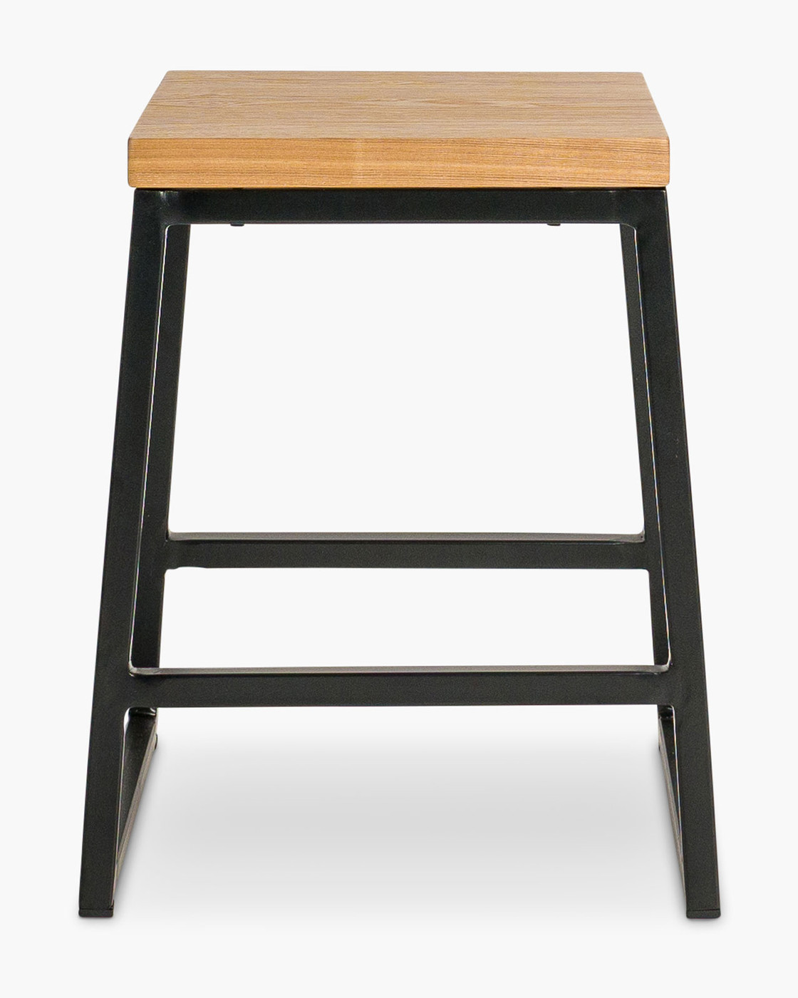 Jerry Bar Stool - Black - Natural Wood, 45Cm