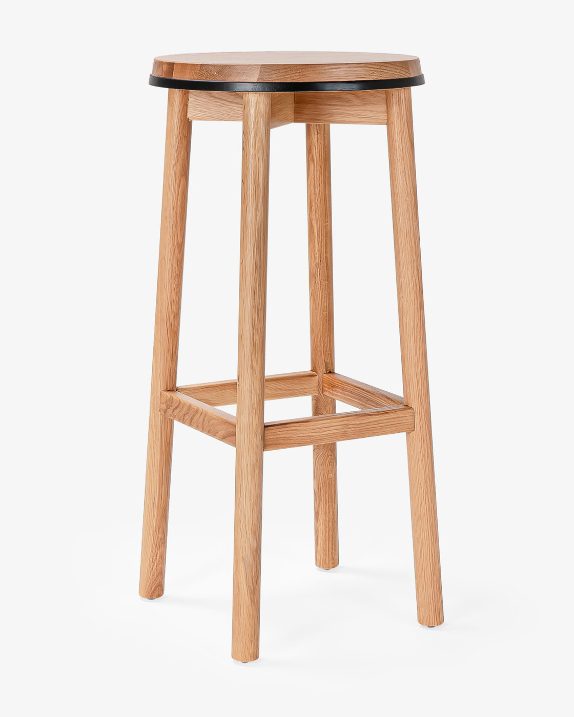 Curve Barstool - Natural Oak, Black 75cm