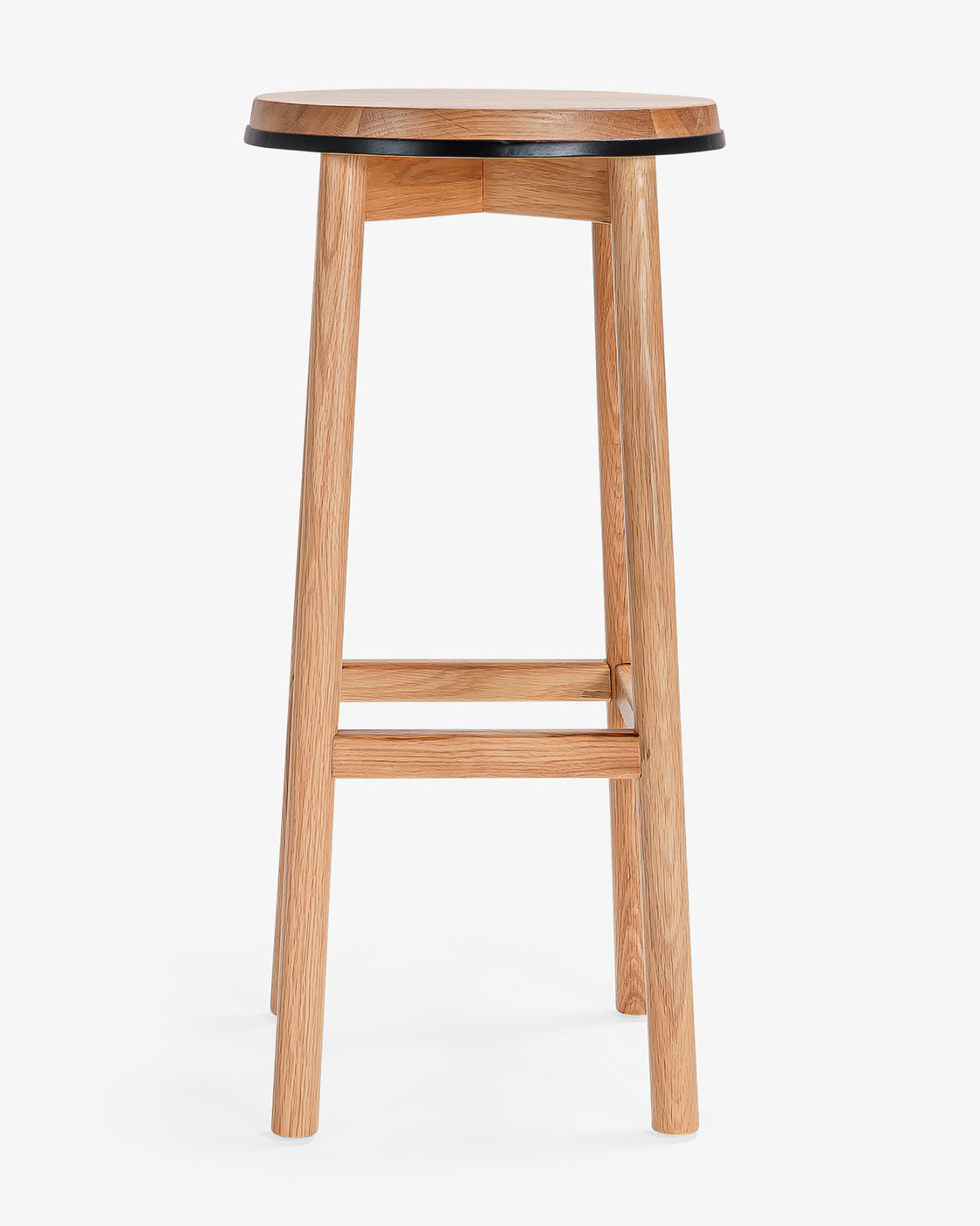 Curve Barstool - Natural Oak, Black 75cm