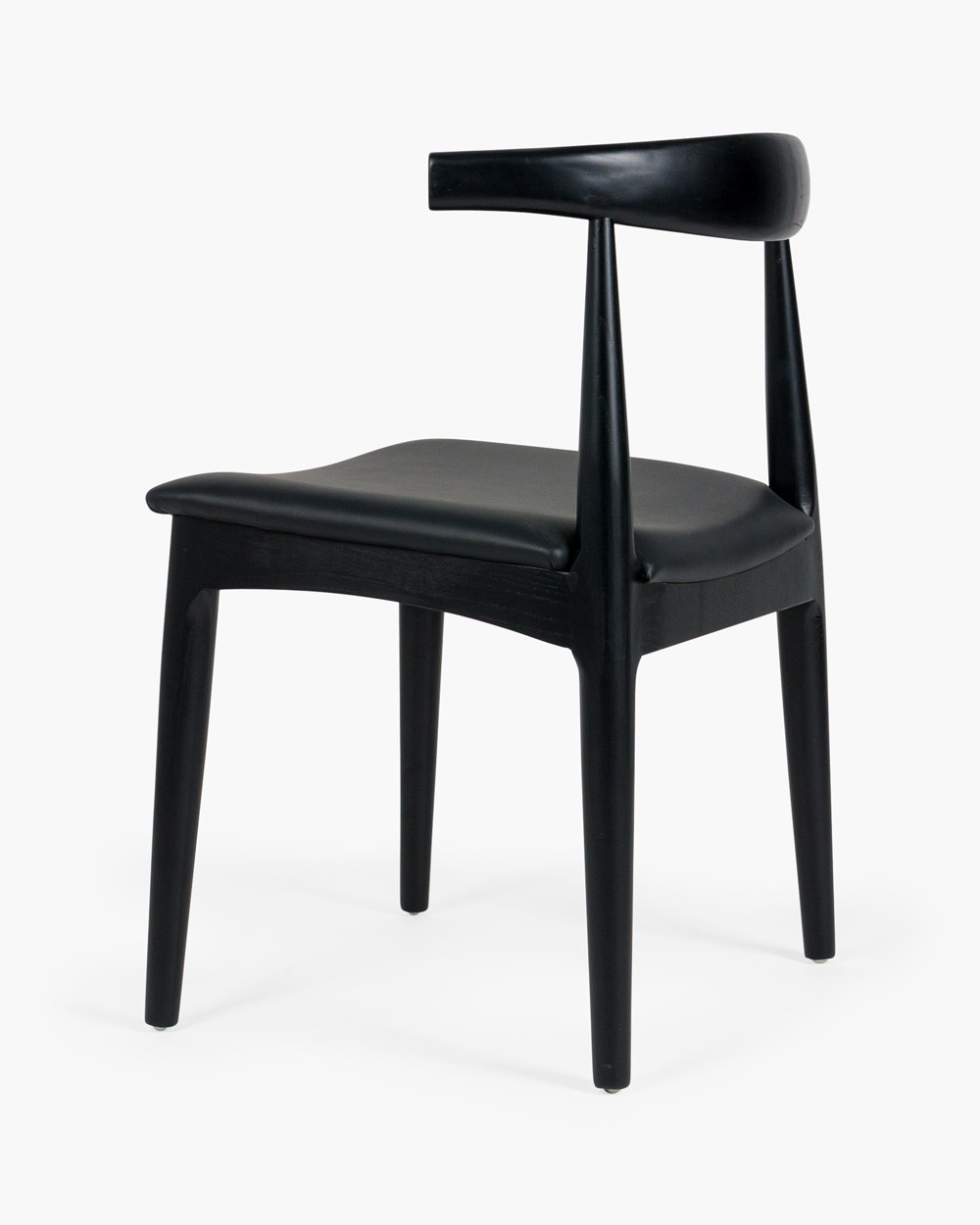 Hans Wegner Replica Elbow Chair, Black - Black Seat