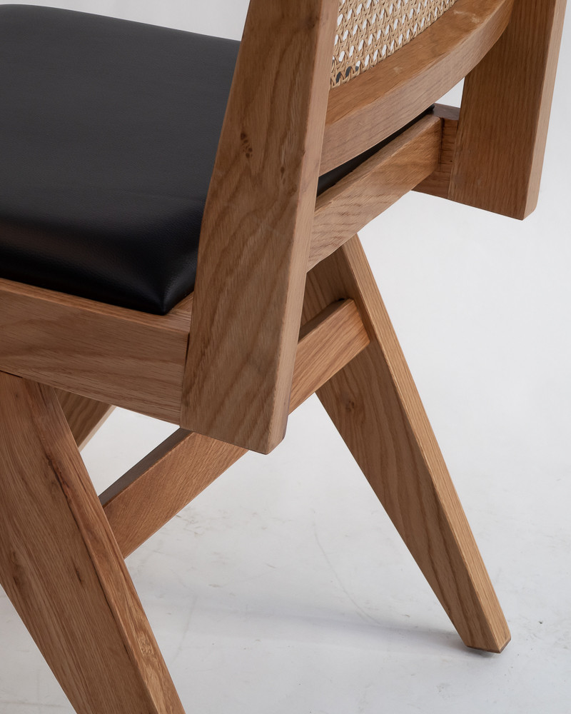 Lillian Chair - Natural, Black Seat
