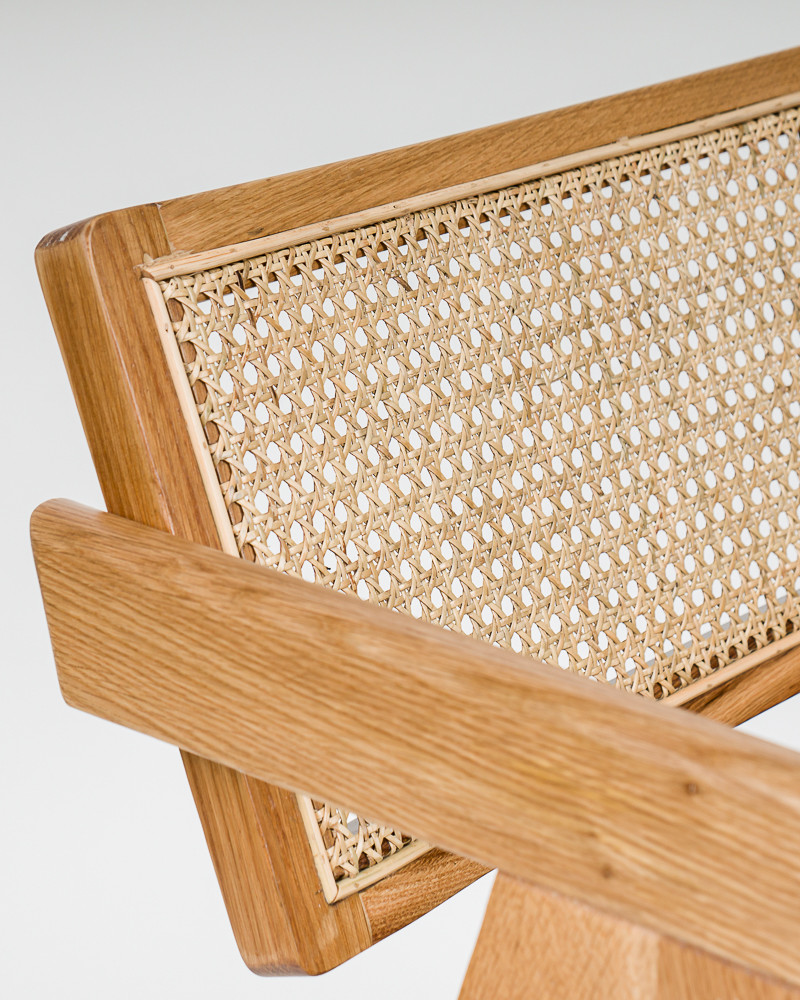 Lillian Armchair - Natural, Black Seat