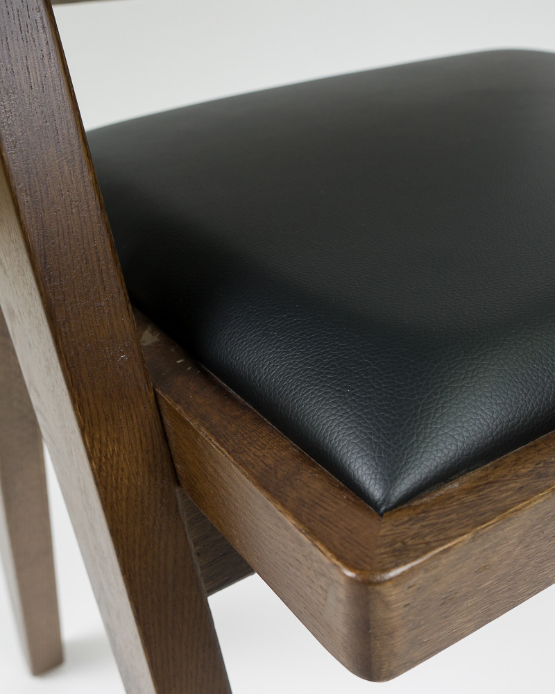 Lillian Armchair - Walnut, Black Seat