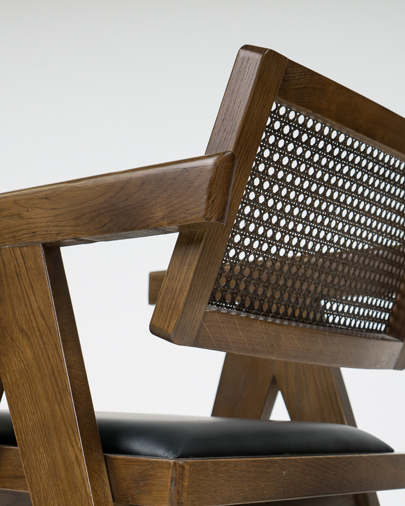 Lillian Armchair - Walnut, Black Seat