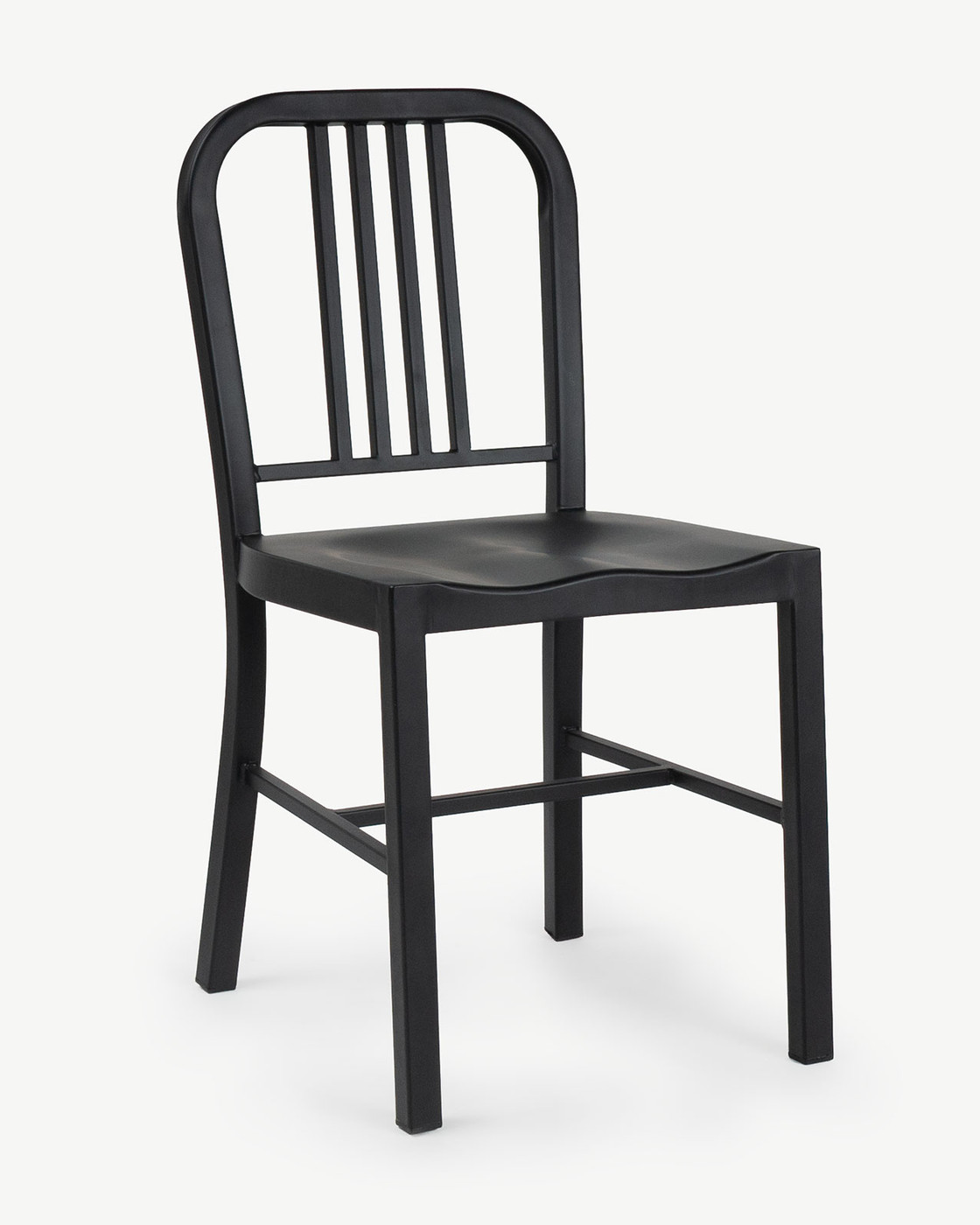 Navy Replica Steel Chair - Matt Black