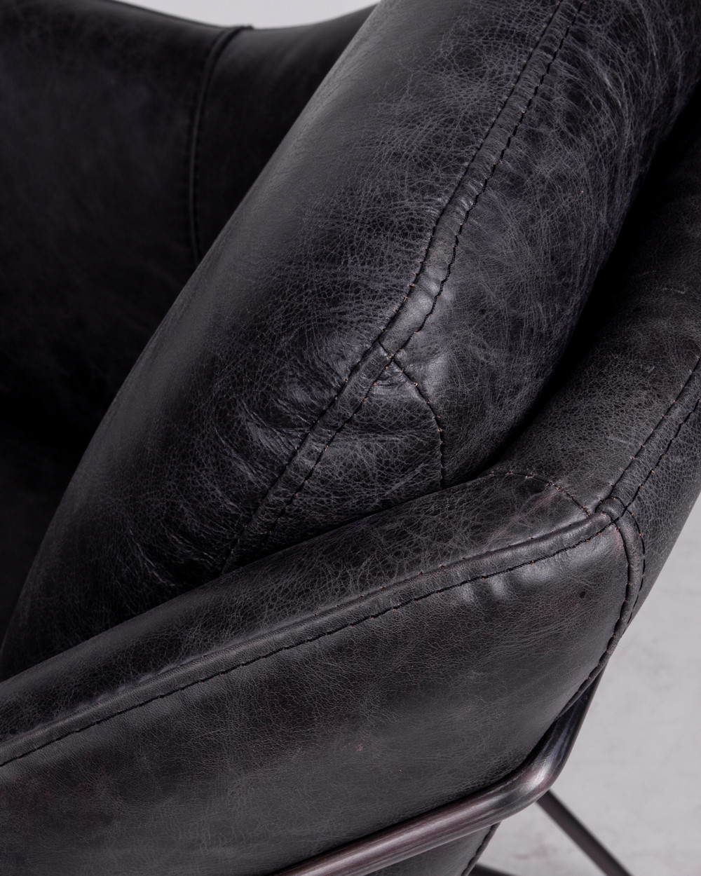 Harold Leather Tub Chair - Black