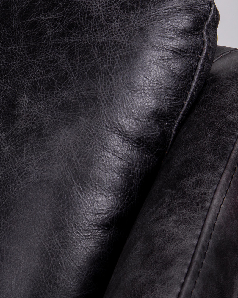 Harold Leather Tub Chair - Black
