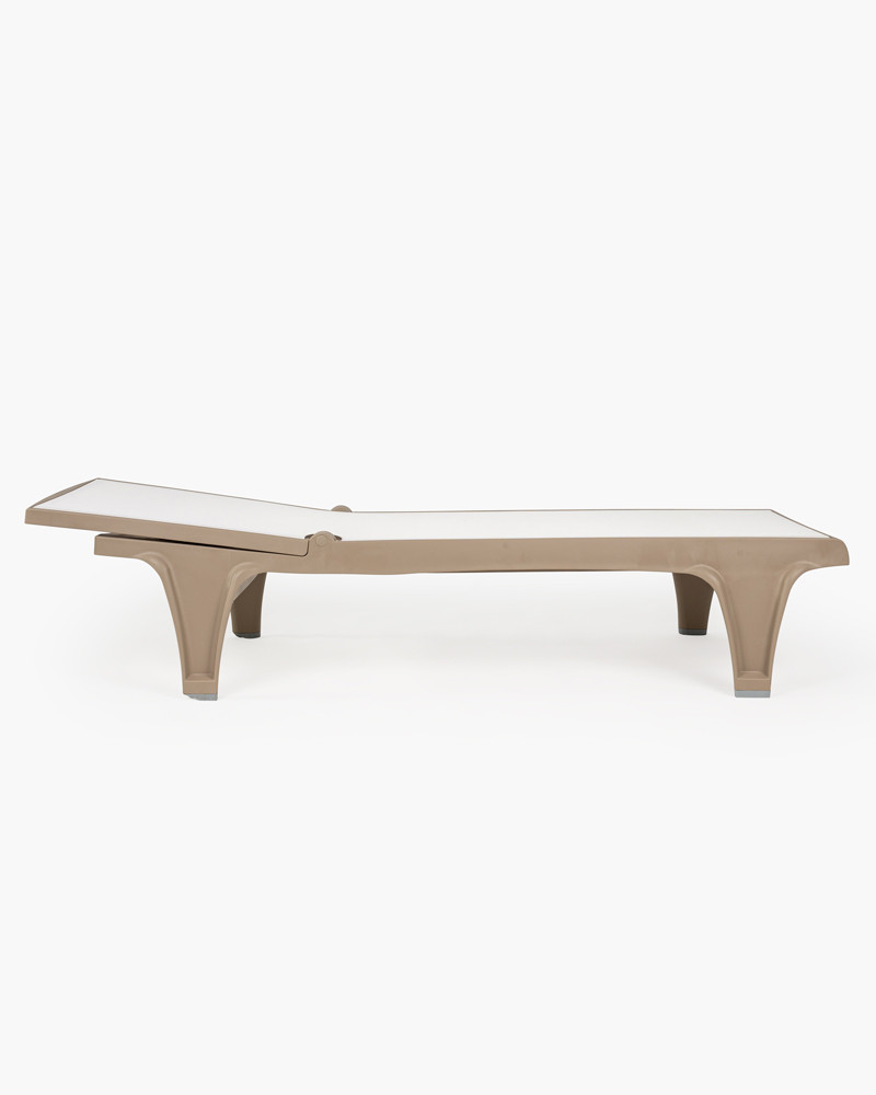 Tahiti Sun Lounger - Dove Grey W White Fabric