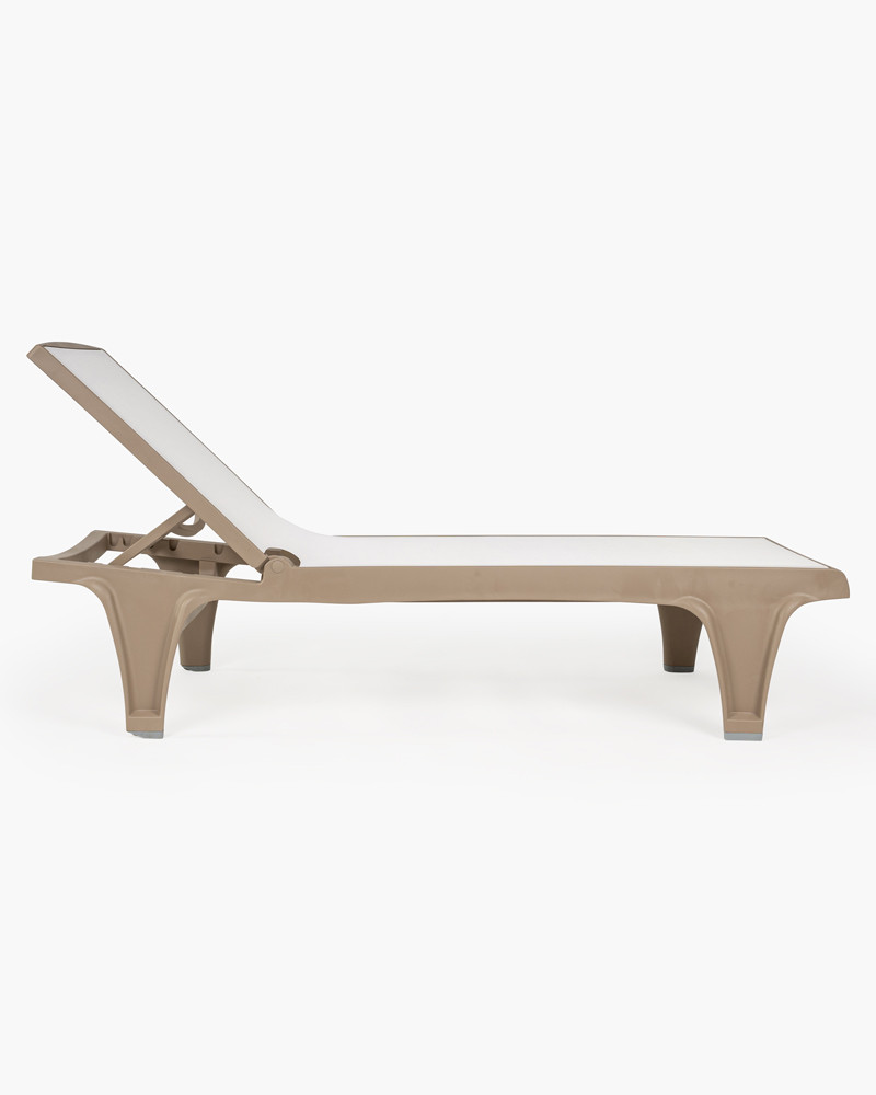 Tahiti Sun Lounger - Dove Grey W White Fabric