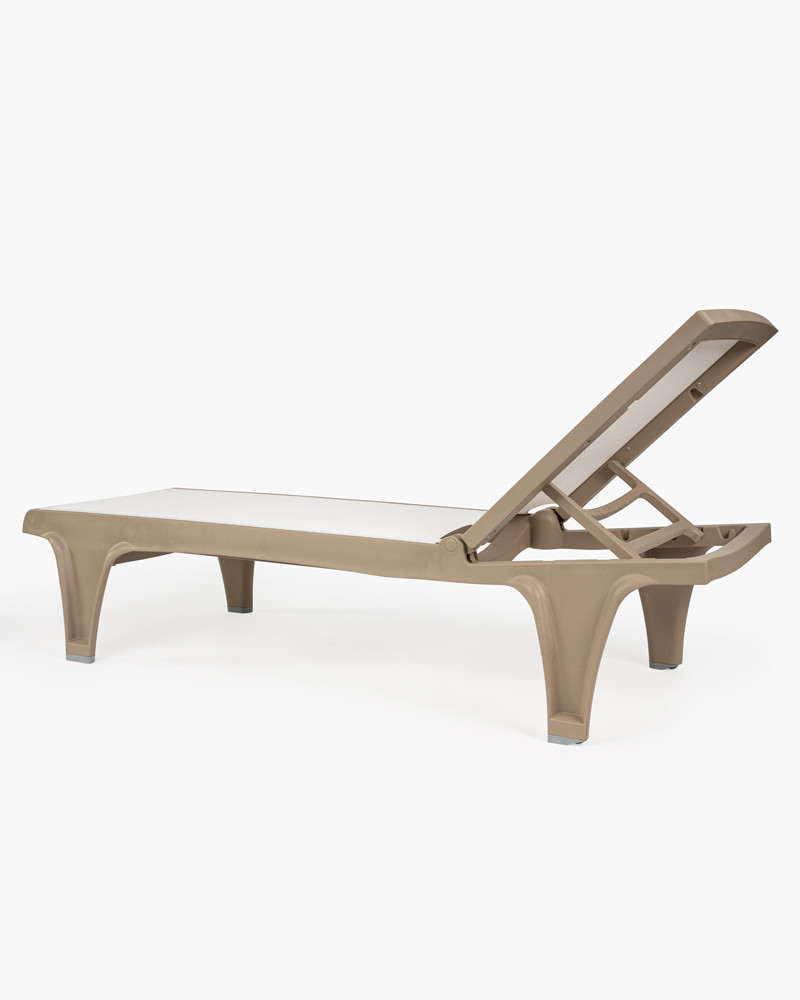 Tahiti Sun Lounger - Dove Grey W White Fabric