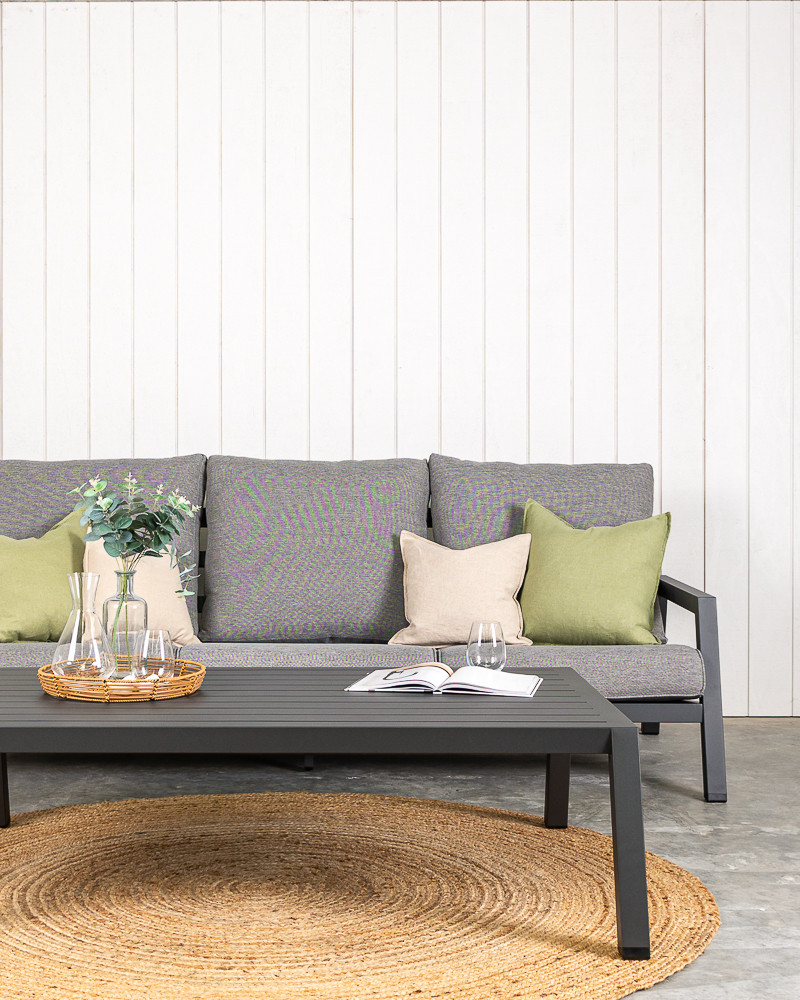 Leigh Outdoor Sofa - Three Seater, Charcoal